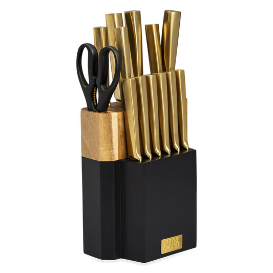 Homer 15-Piece Knife Block Set with Knife Sharpener
